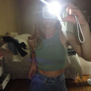 Women's Sage Ribbed Tank Top